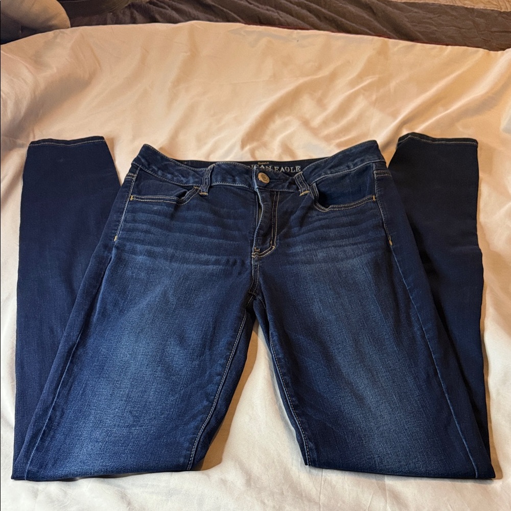 American Eagle Outfitters Women's Dark Blue Skinny Jeans